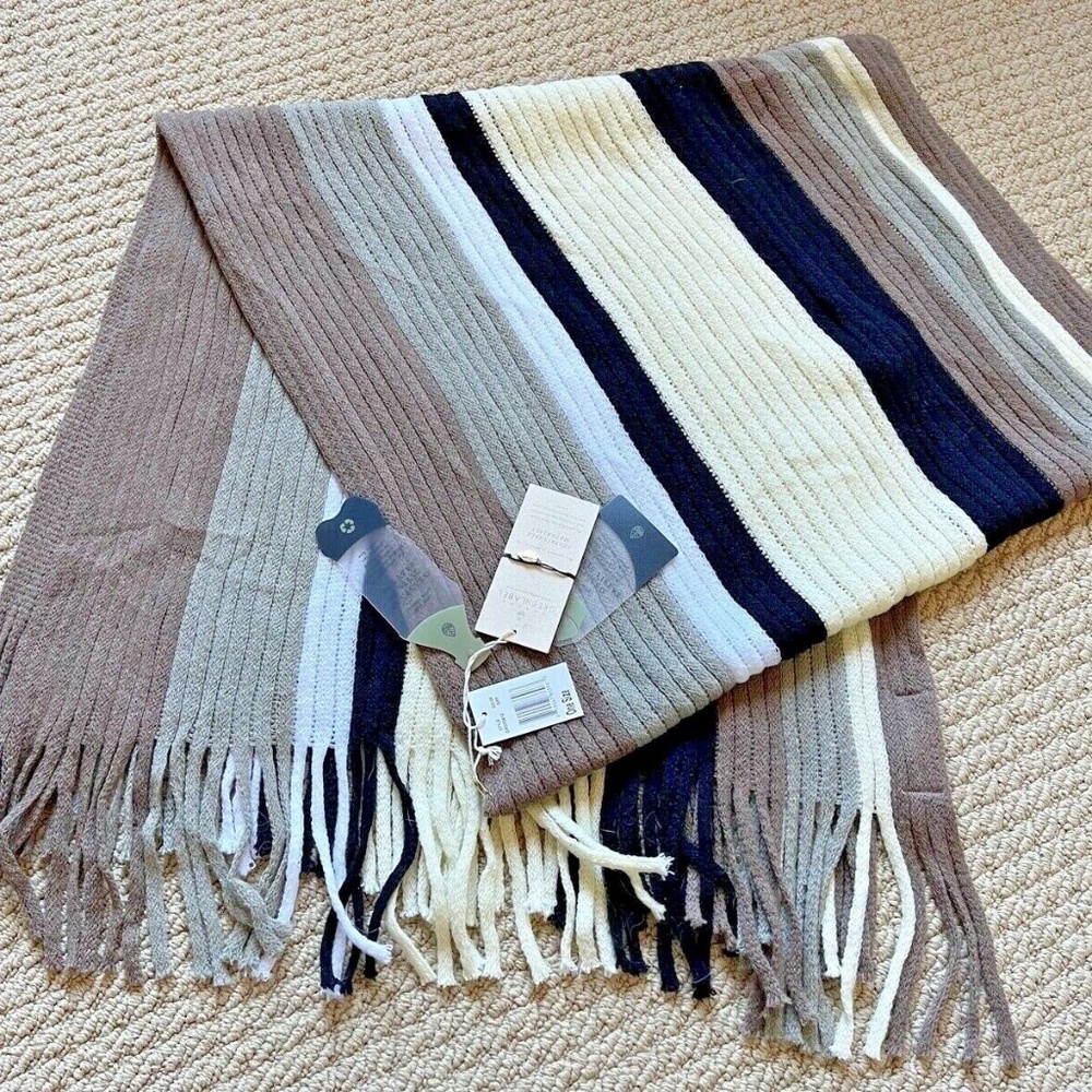 Quagga Greenlabel Long & Wide Scarf Wrap Shawl Color Block ~ NWT ~ One Size